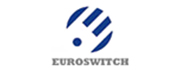 Euroswitch logotyp i blå och grå färg