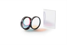 Two round transparent optical filters